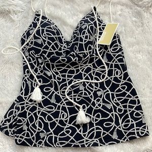 MICHAEL KORS swimsuit top size M 412 New Navy Cruise 2018